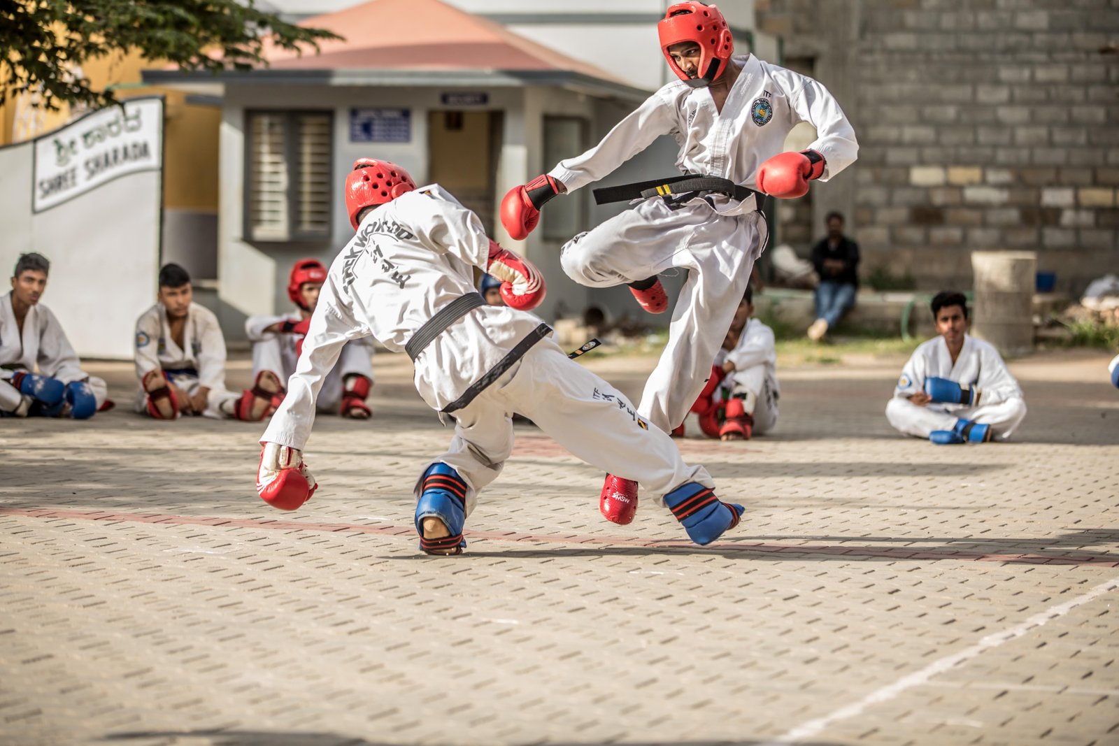 Students practicing karate at Karafence Academy
